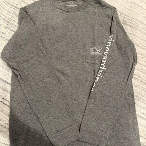 Vineyard Vines Boys Long-Sleeve Pocket Tee - Gray